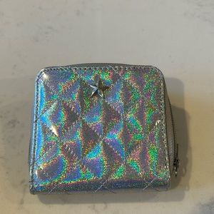 Silver, iridescent wallet